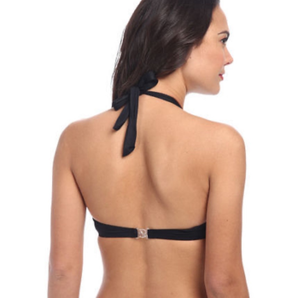 NEW $39 CHRISTIN MICHAELS 34 B BLACK SWIM UNDERWIRE TOP - Picture 3 of 7